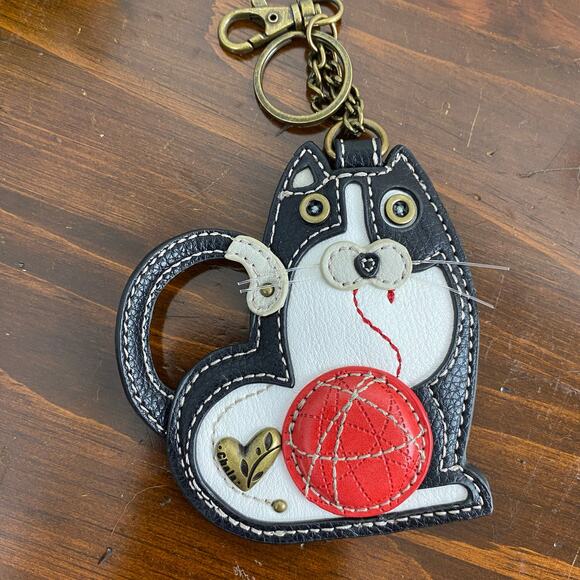 Chala Fat Cat Key Chain Fob Coin Purse Vegan Leather Purse Charm NEW - Picture 2 of 5